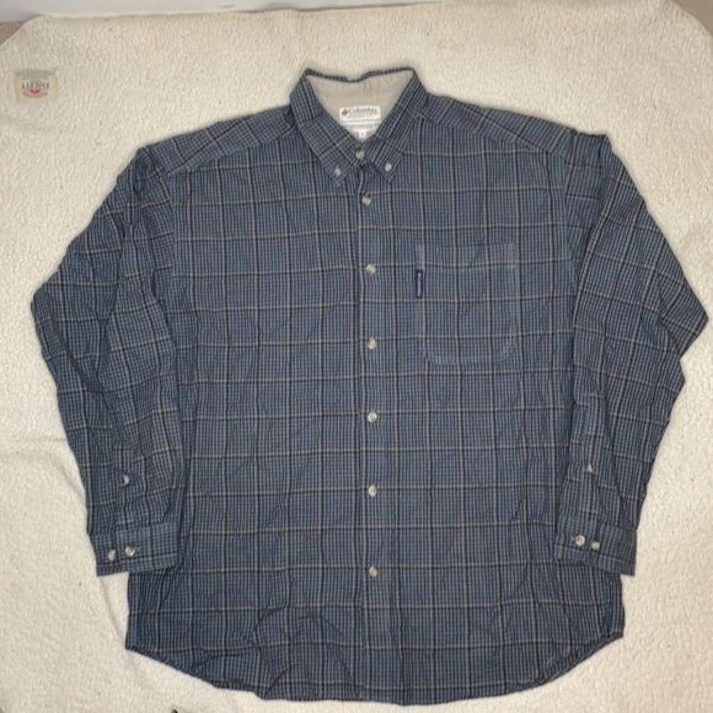 Vintage Columbia Plaid Long Sleeve Button Down: Size Extra Large